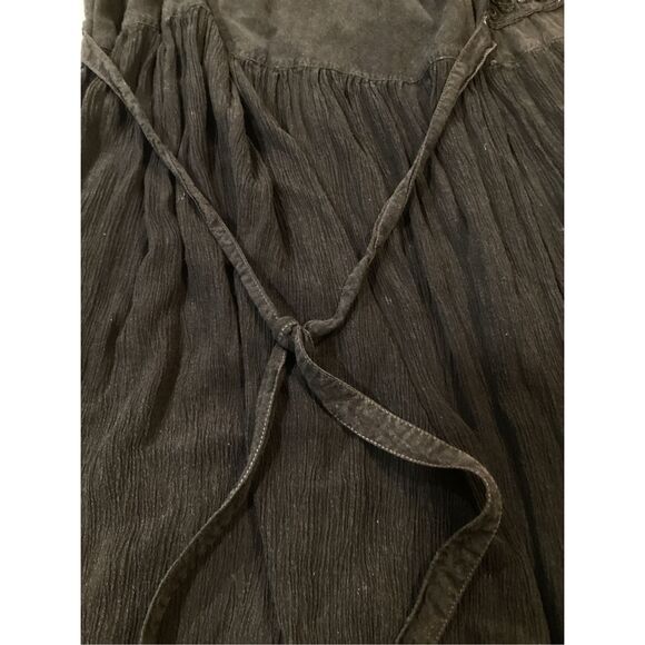 J. Gee Black Embroidered Maxi Dress Sz 2X Long Sleeve Vintage Gorgeous - Picture 7 of 7